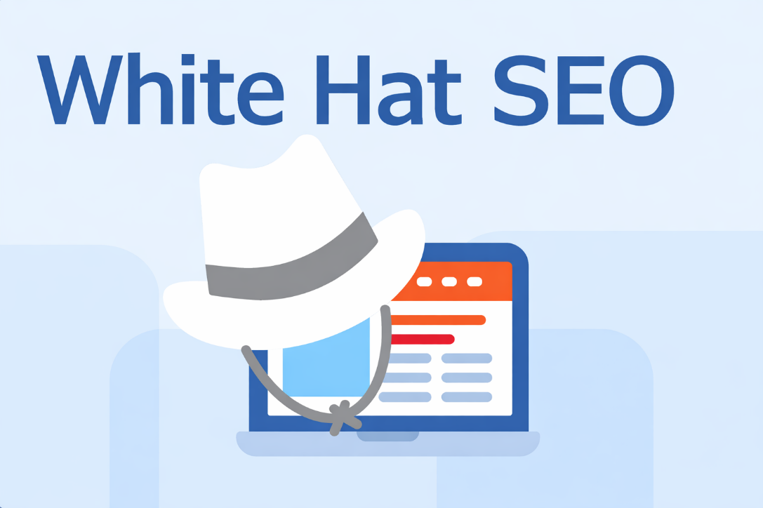 White-hat SEO illustration
